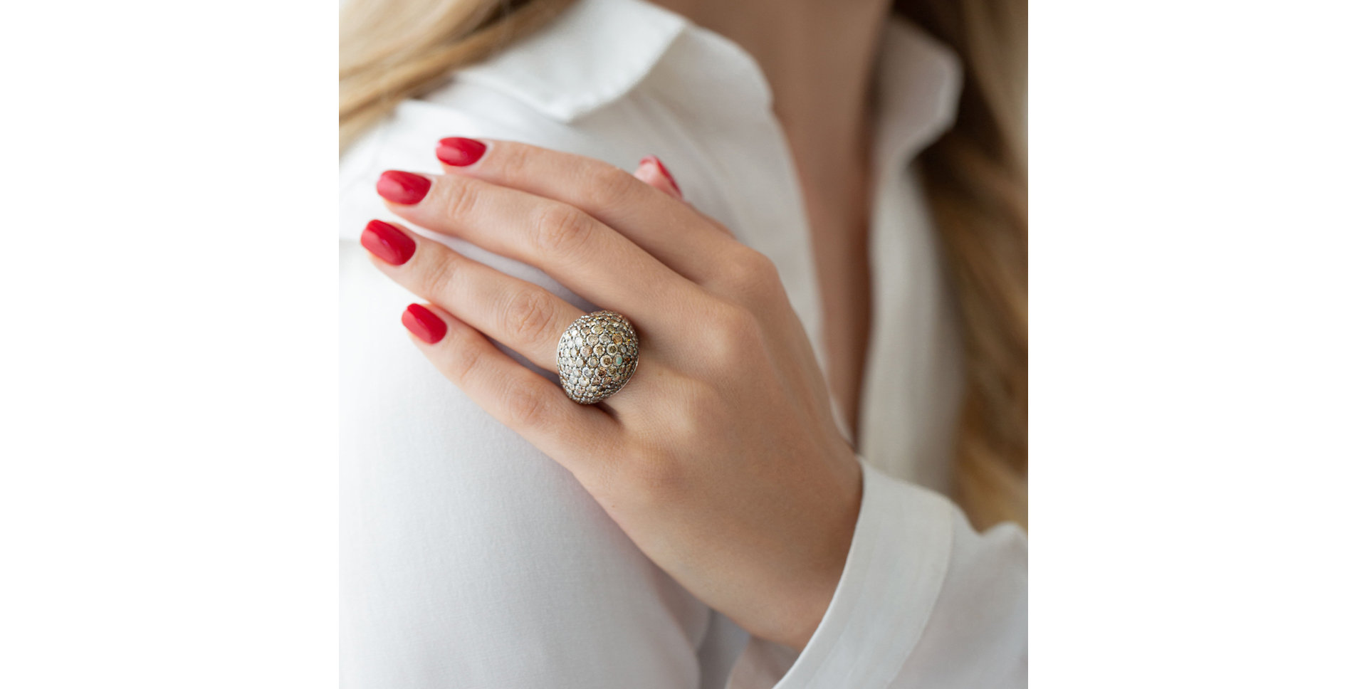 Prsten s hnědými diamanty Luxury Galaxy