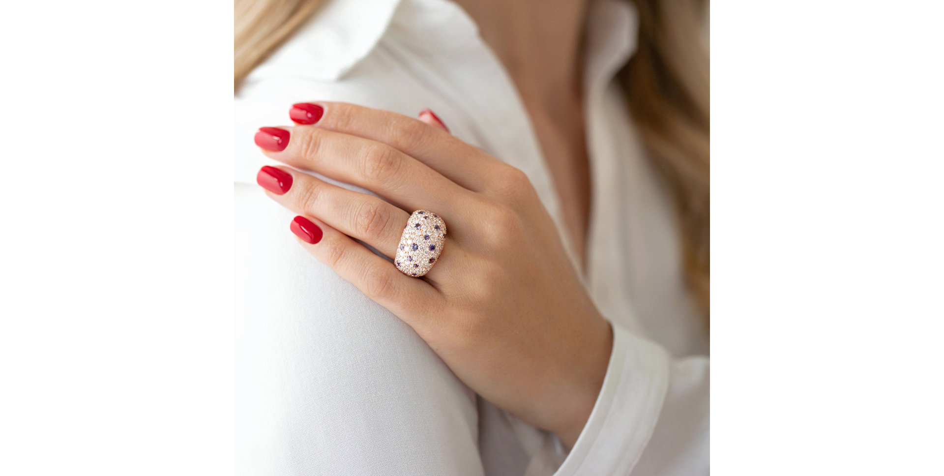 Prsten s diamanty a safíry Star Kingdom