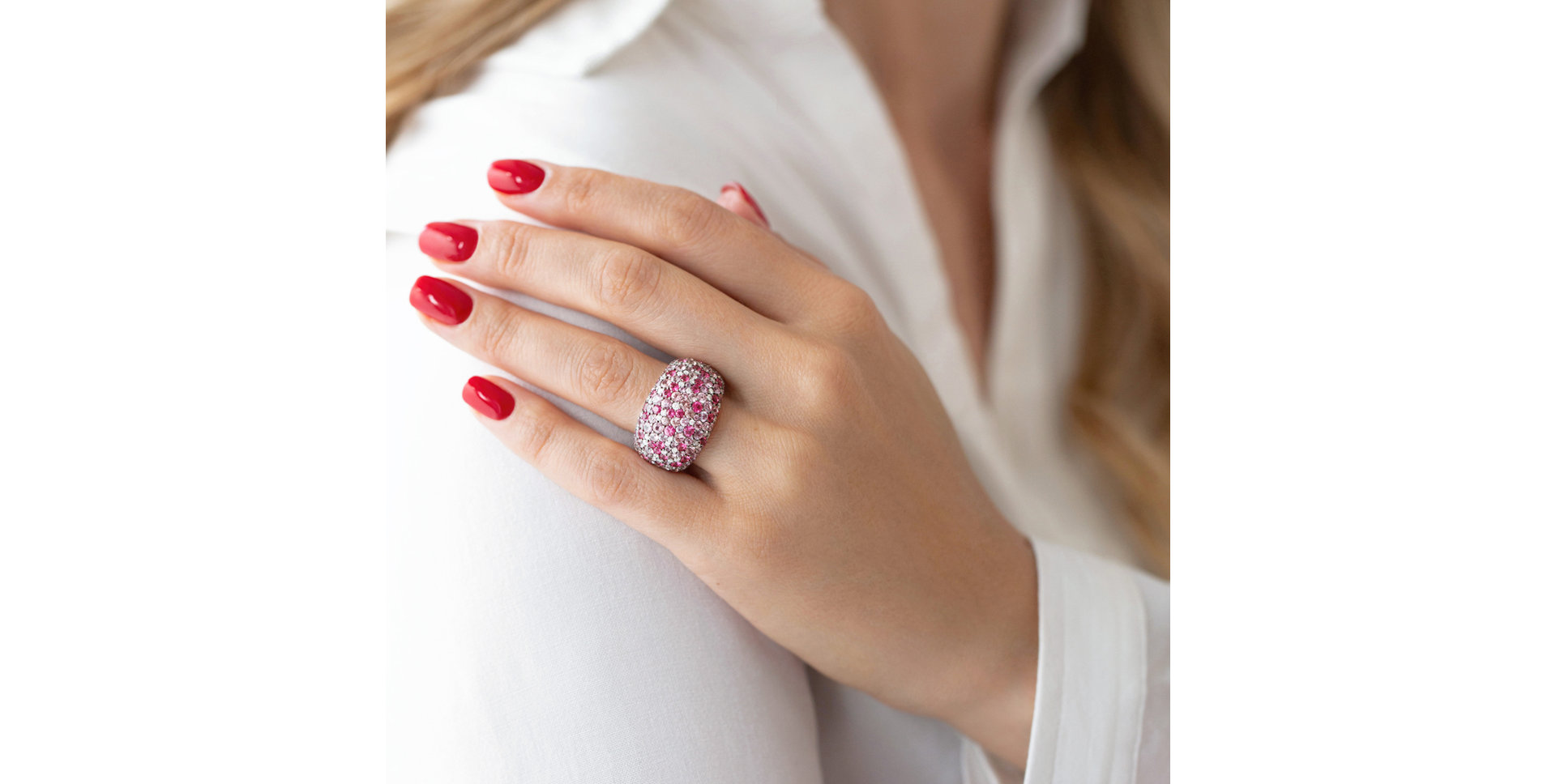 Prsten s diamanty, safíry a spinely Star Kingdom