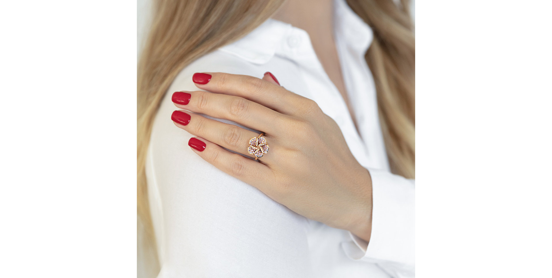 Prsten s diamanty a safíry Poetic Orchid