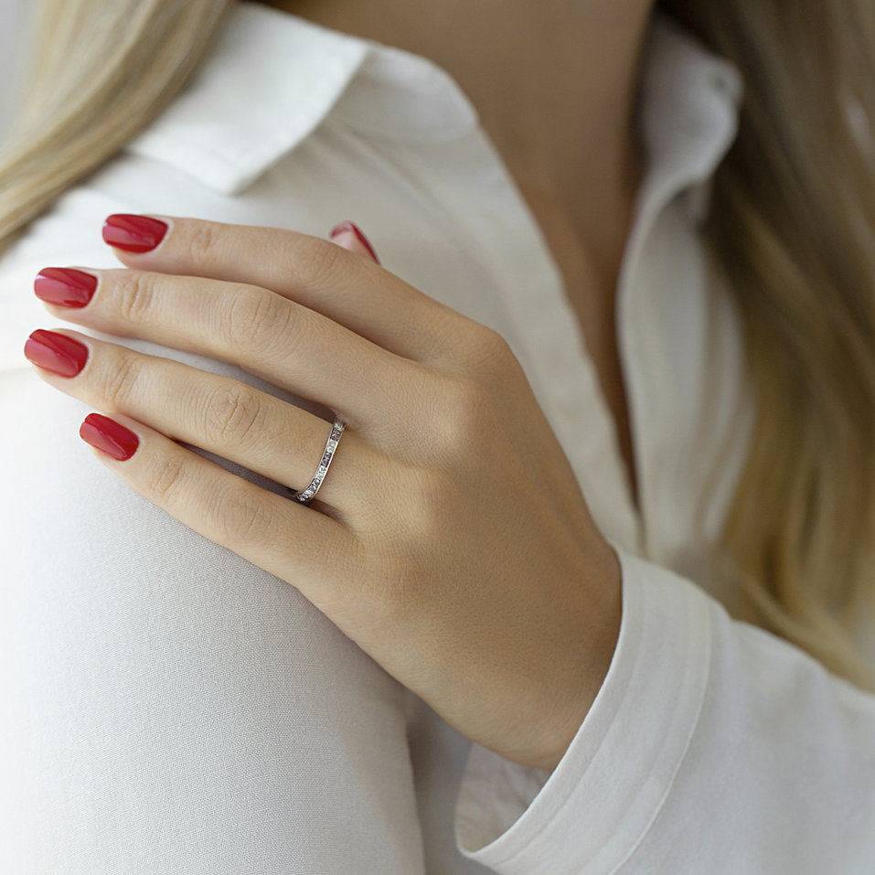 Prsten s diamanty a safíry Selma