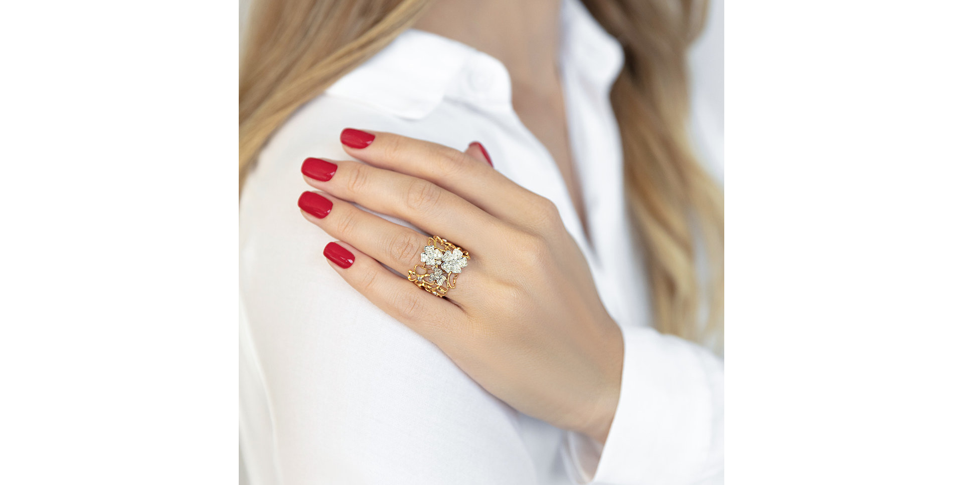 Prsten s diamanty Gold Garden