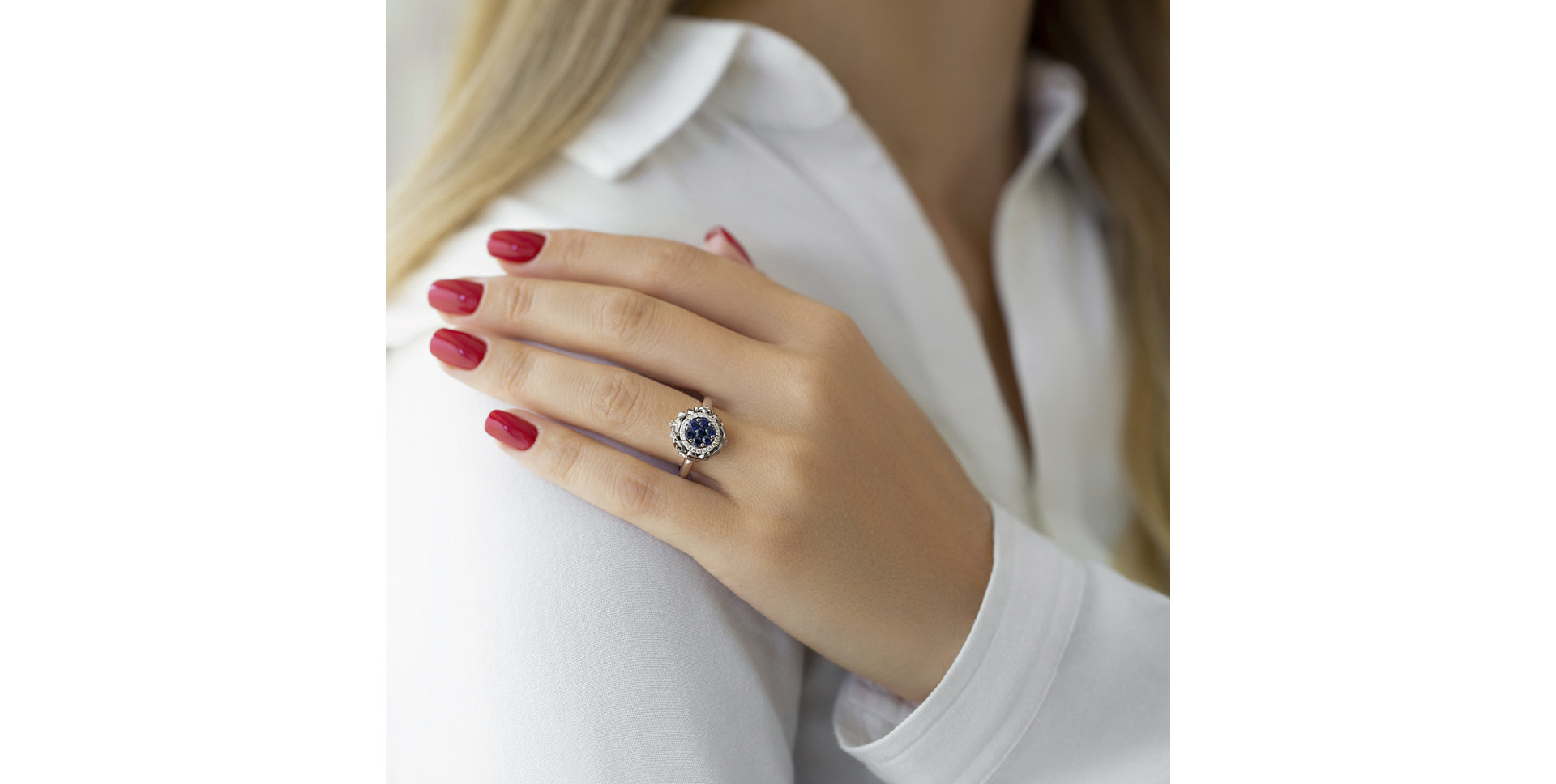 Prsten s bílými a hnědými diamanty Touch of Heaven