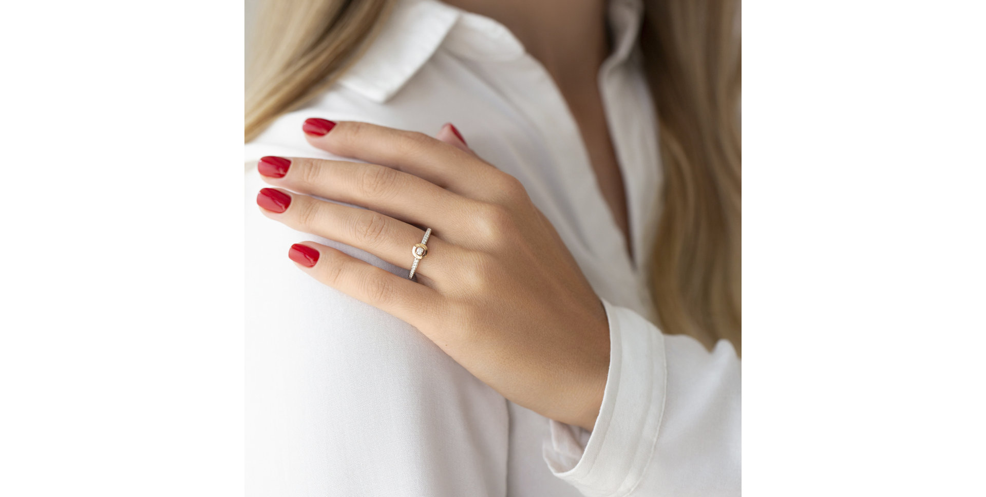 Prsten s diamanty Golden Hoop