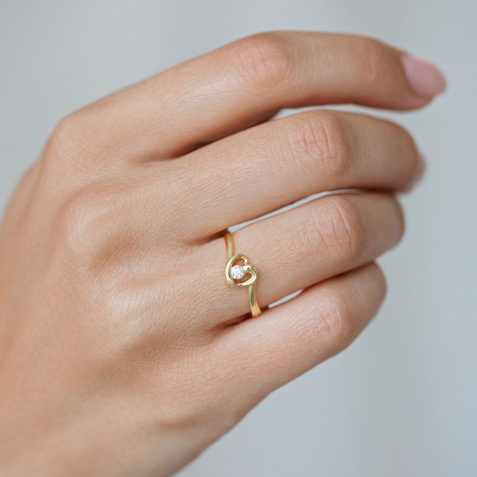 Prsten s diamantem Love Message