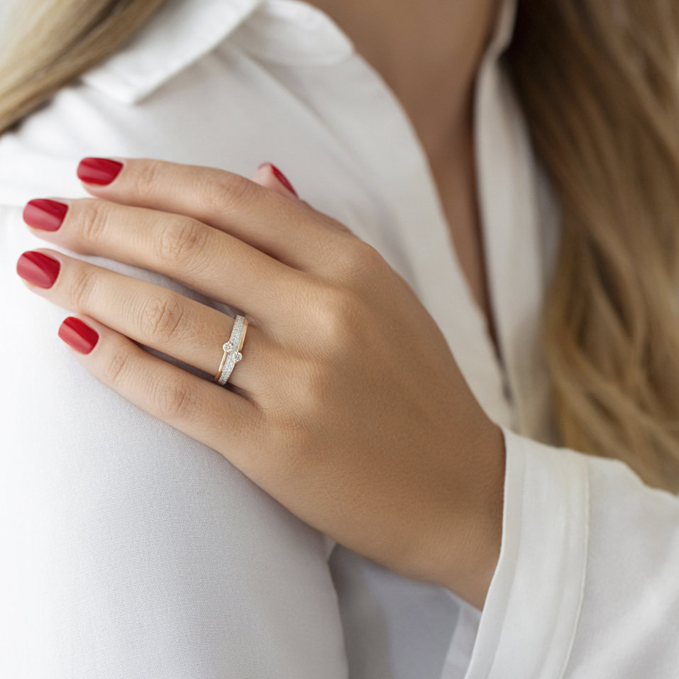 Prsten s diamanty Gilded Glow