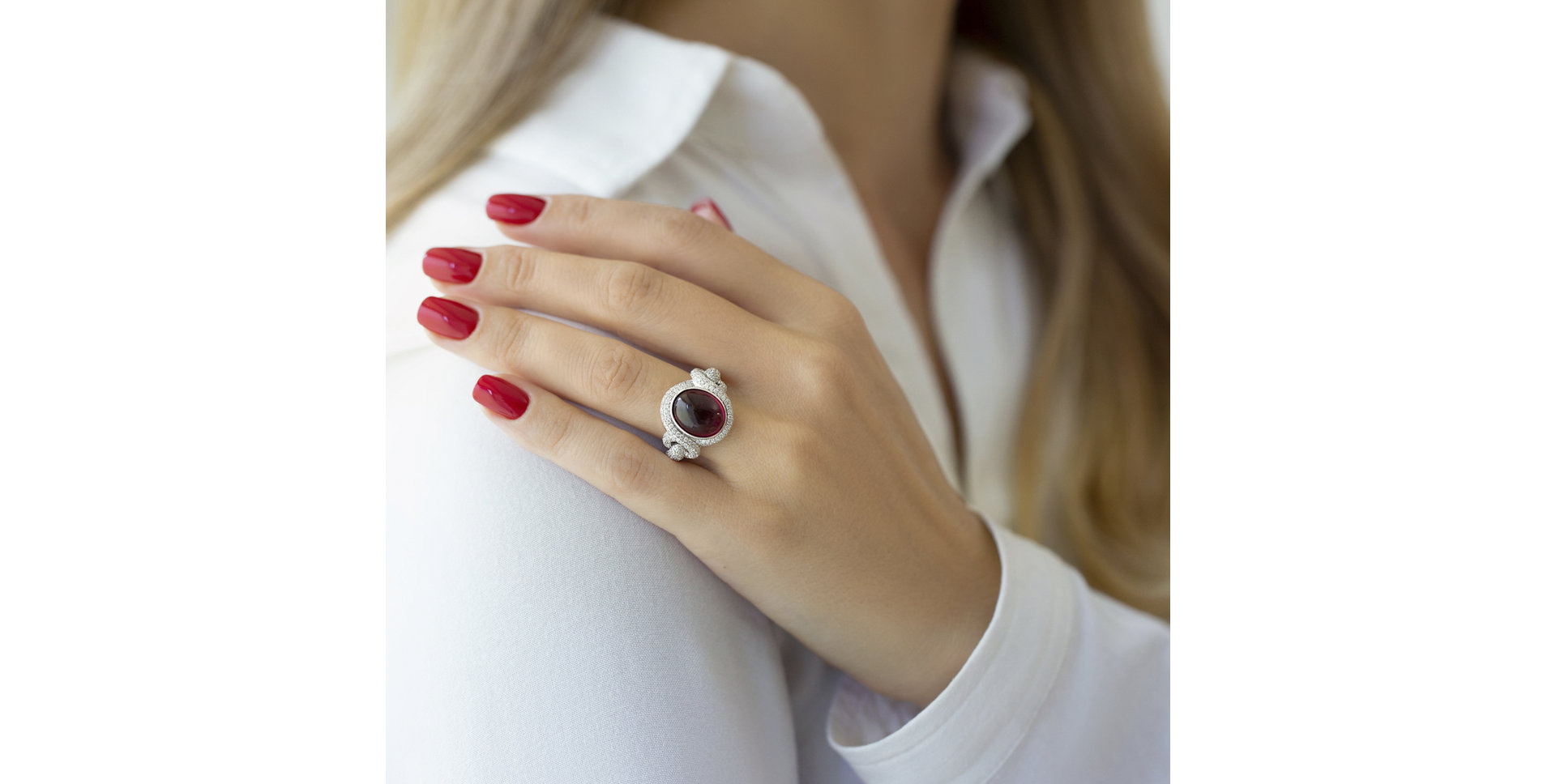 Prsten s rubínem a diamanty Red Heaven