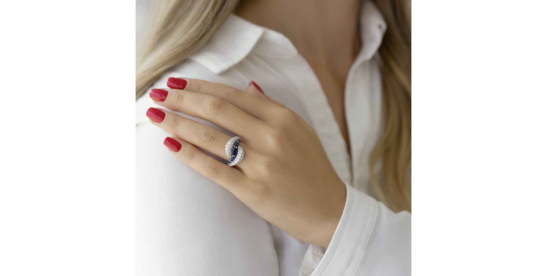 Prsten se safíry a diamanty Perfect Impulse