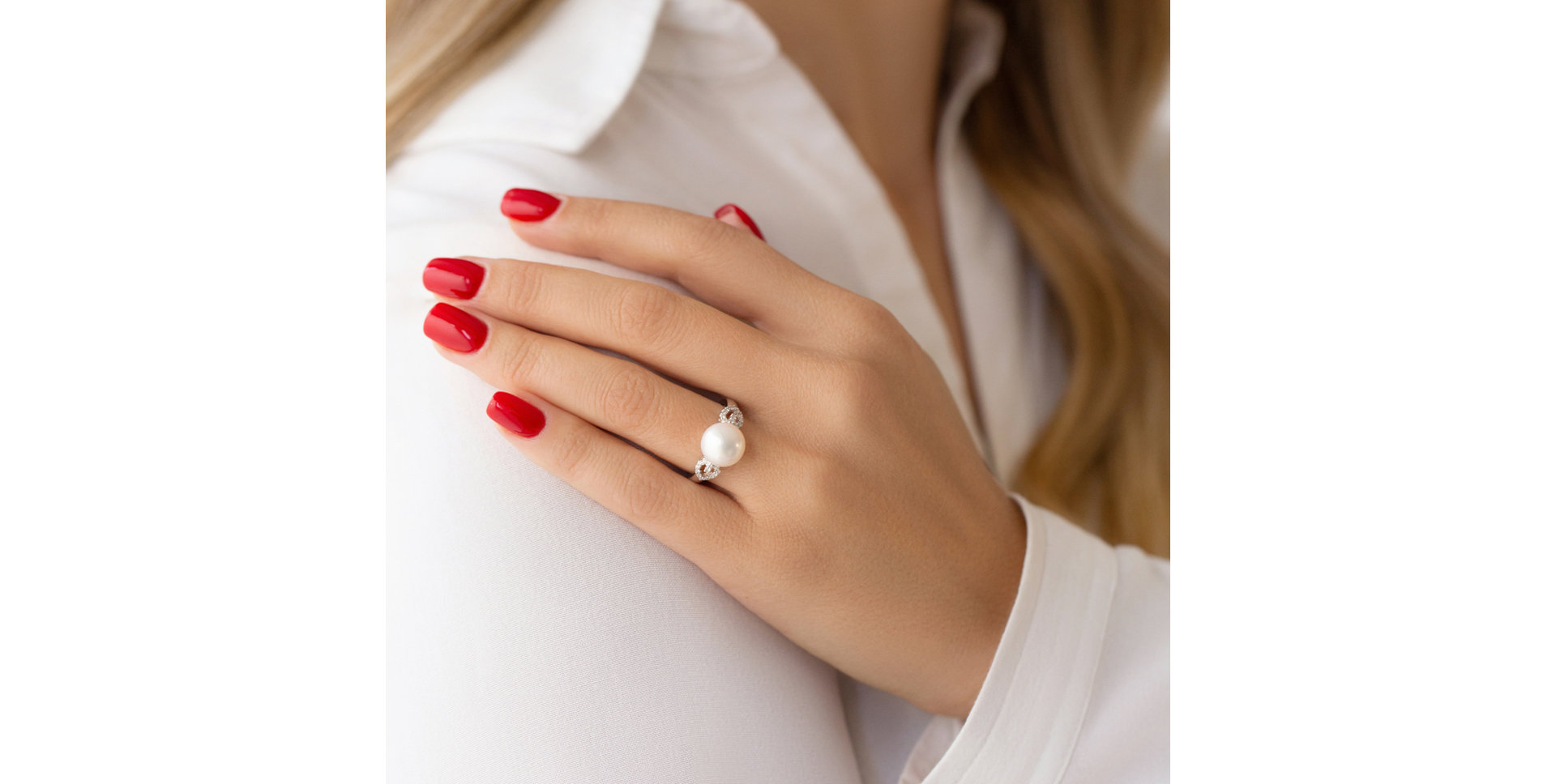 Prsten s perlou a diamanty Sea Love