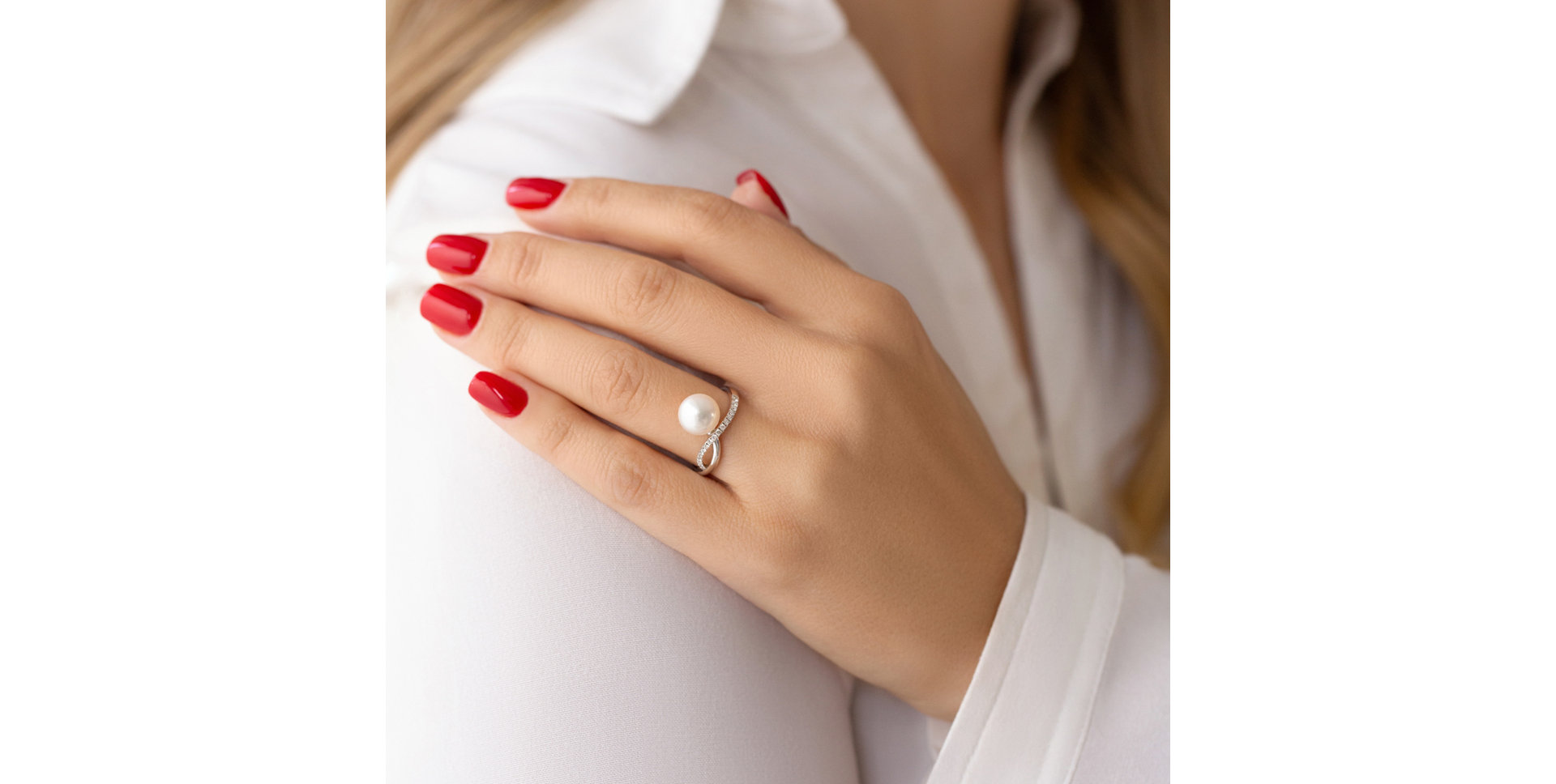 Prsten s perlou a diamanty Poseidon Despair