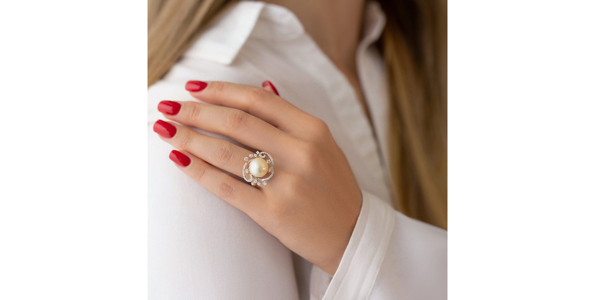 Prsten s perlou a diamanty No Suprises