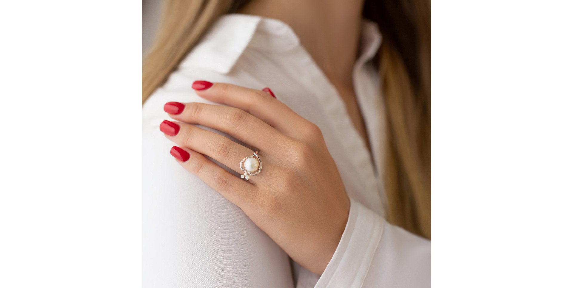 Prsten s perlou a diamanty Pearl Miracle