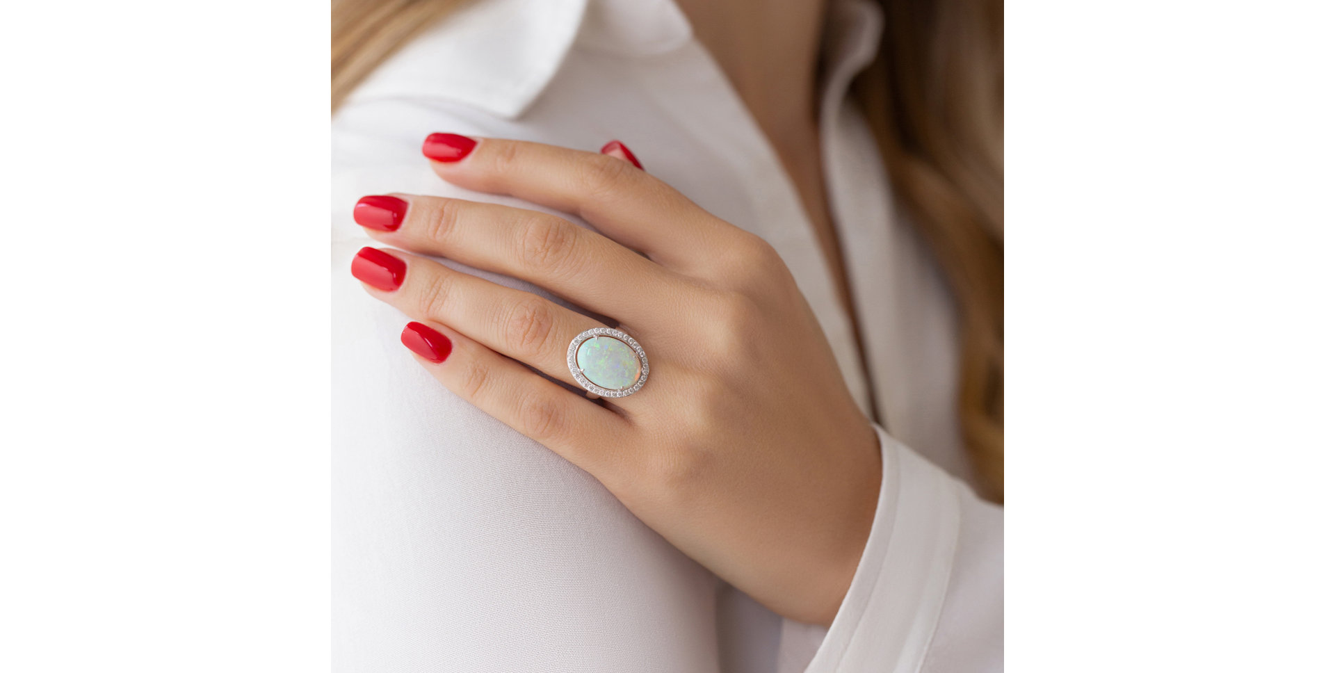 Prsten s opálem a diamanty Kacper