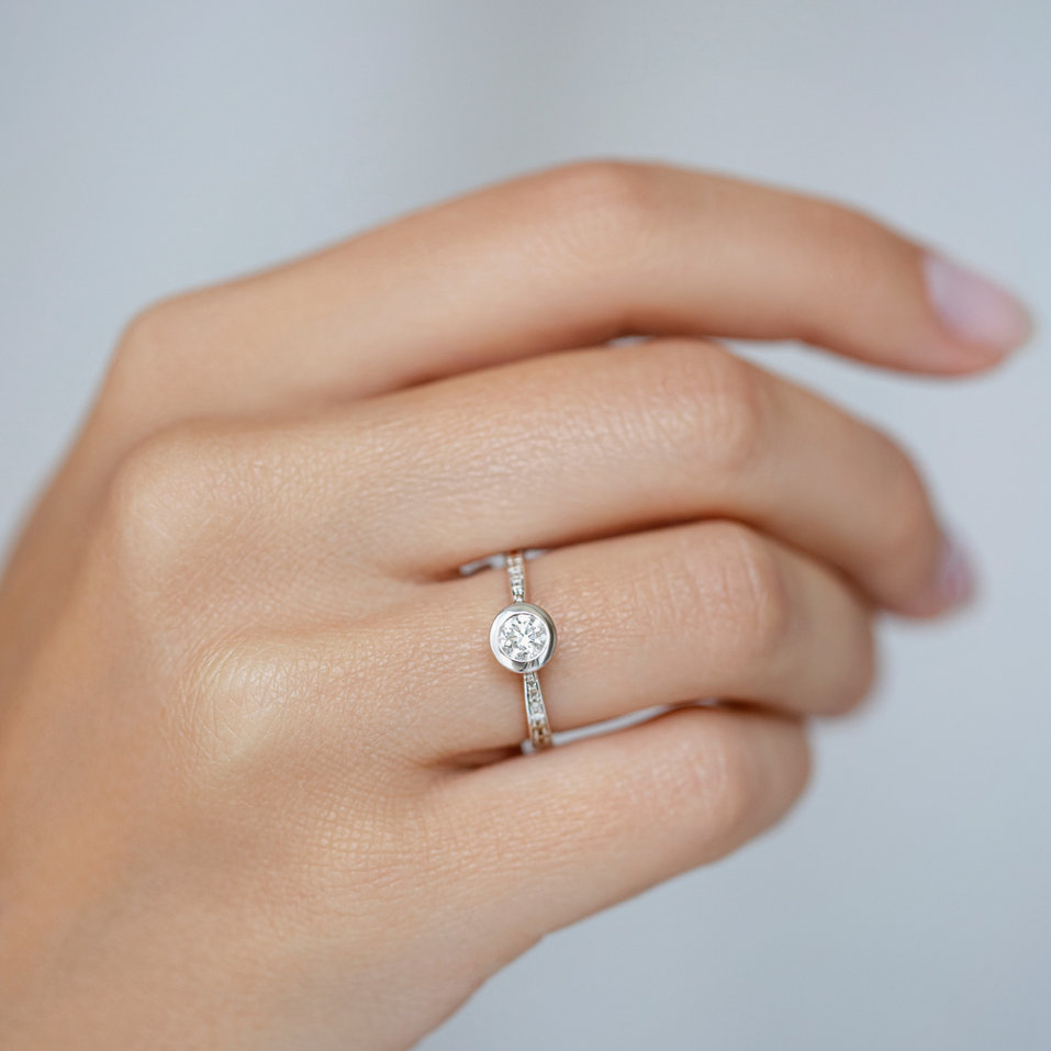 Prsten s hnědými diamanty Space Love