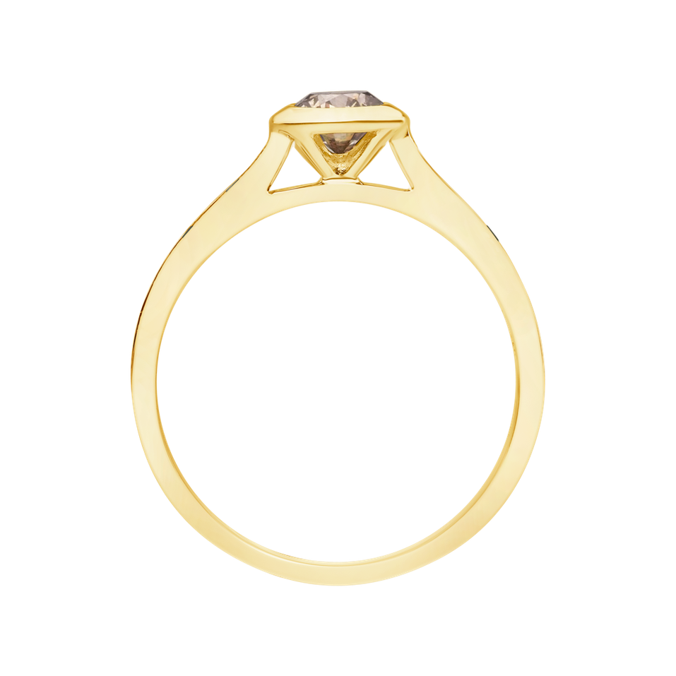 Prsten s černými a hnědými diamanty Space Love