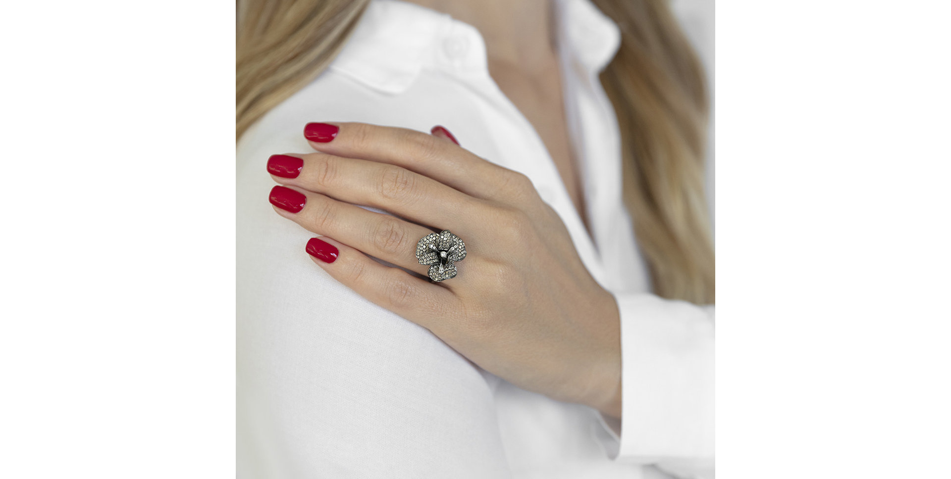 Prsten s hnědými diamanty Diabolical Orchid