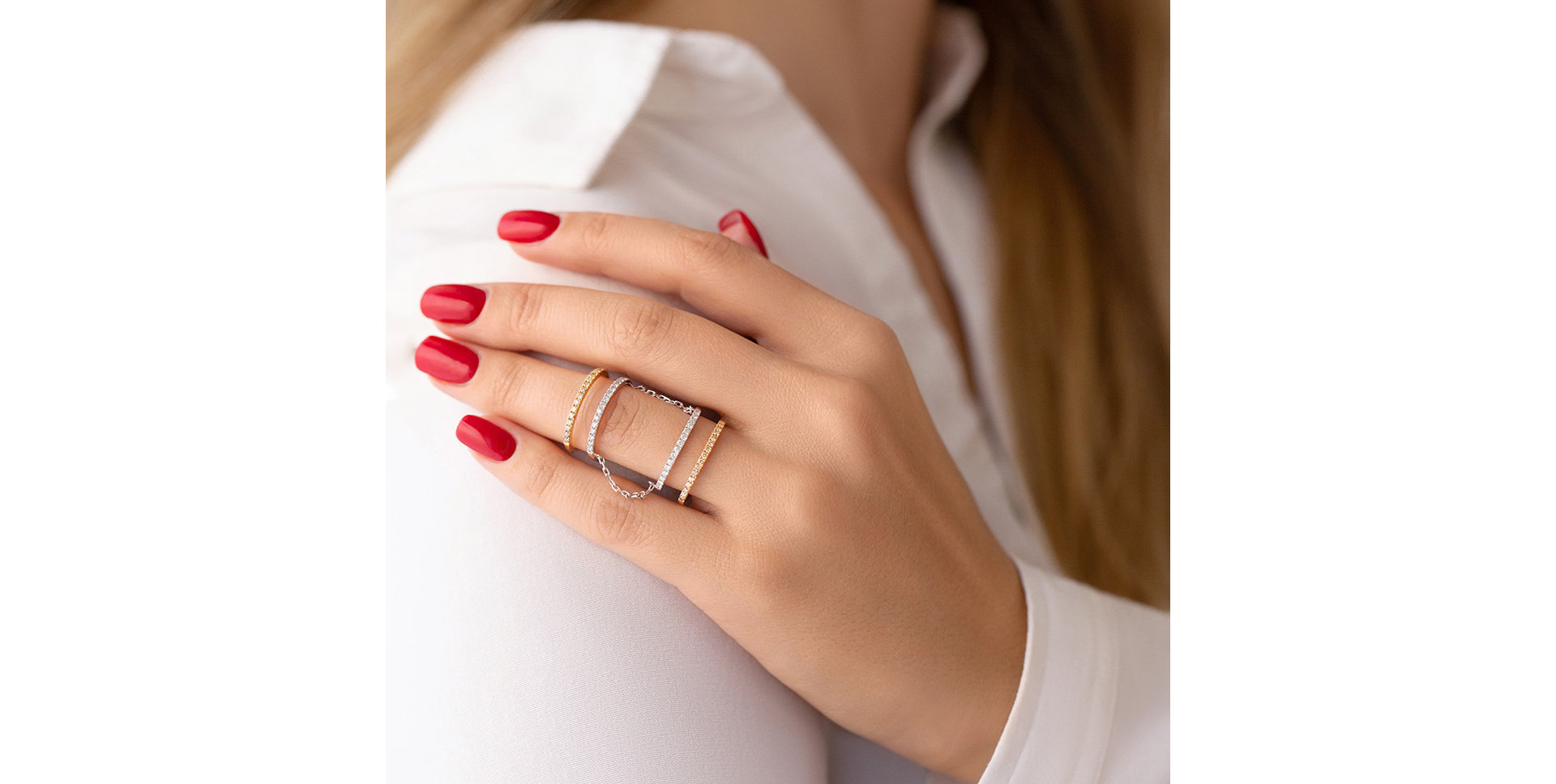 Prsten s bílými a hnědými diamanty Margherita