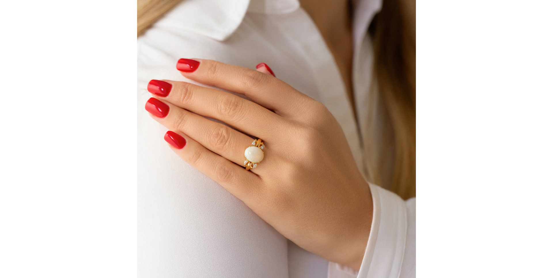 Prsten s opálem a diamanty My Dignity