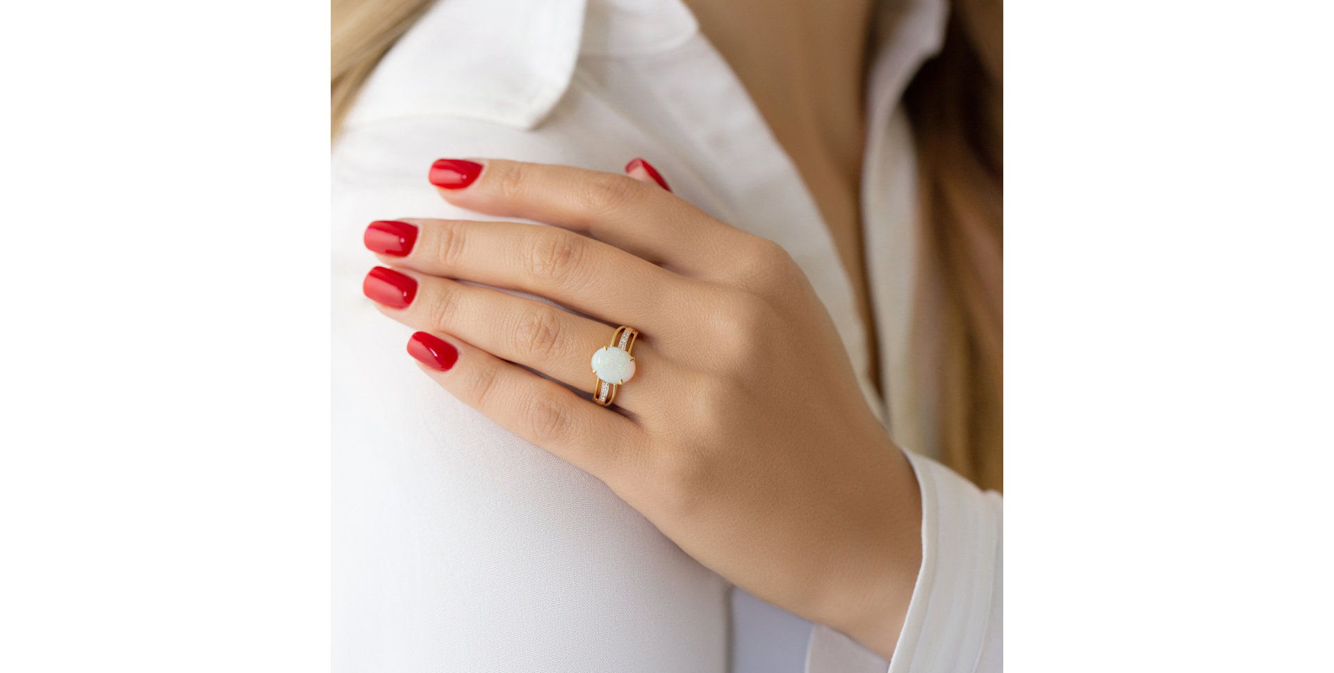 Prsten s opálem a diamanty Fun Fair