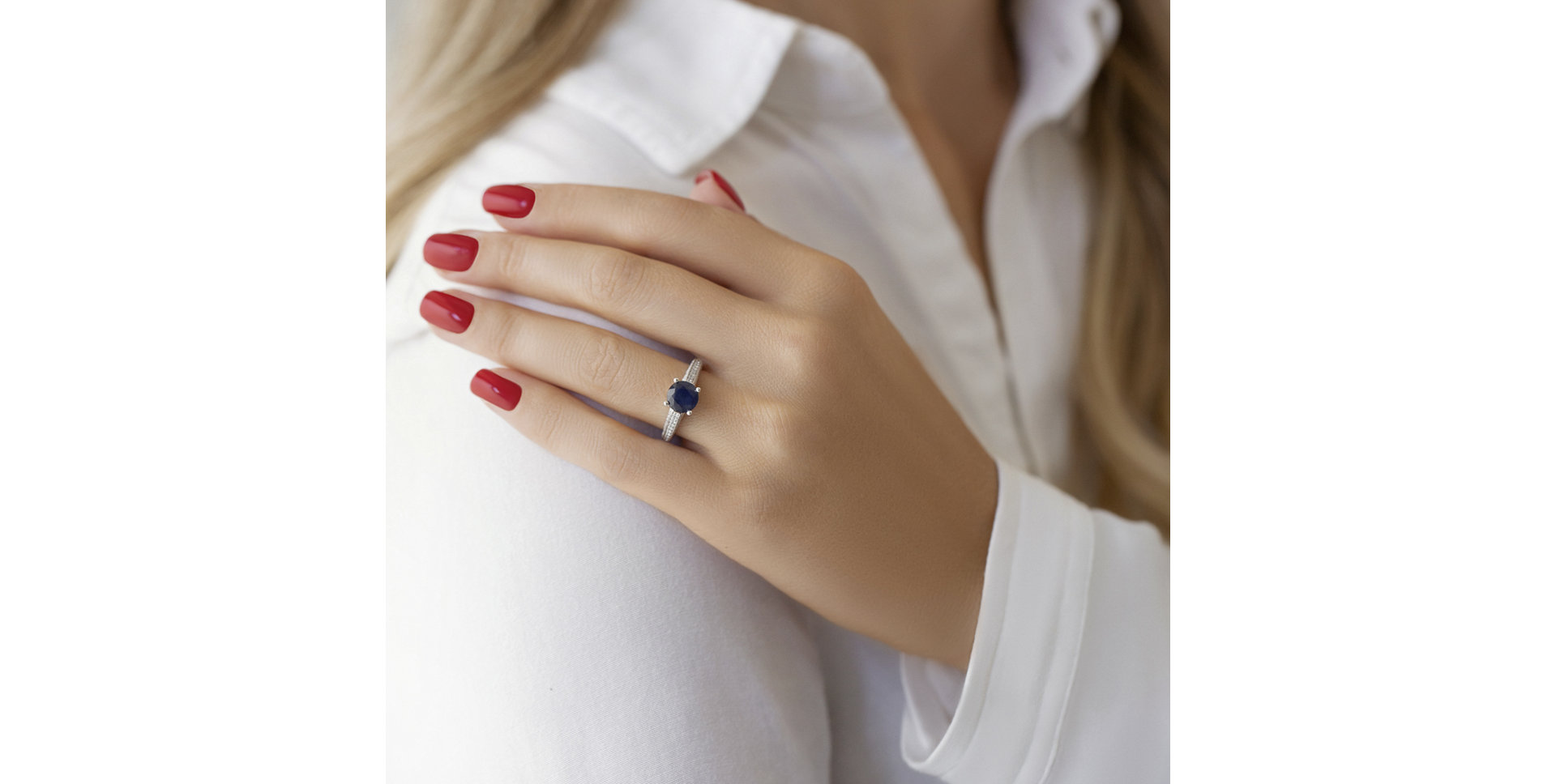 Prsten s safírem a diamanty Las Vegas Miracle