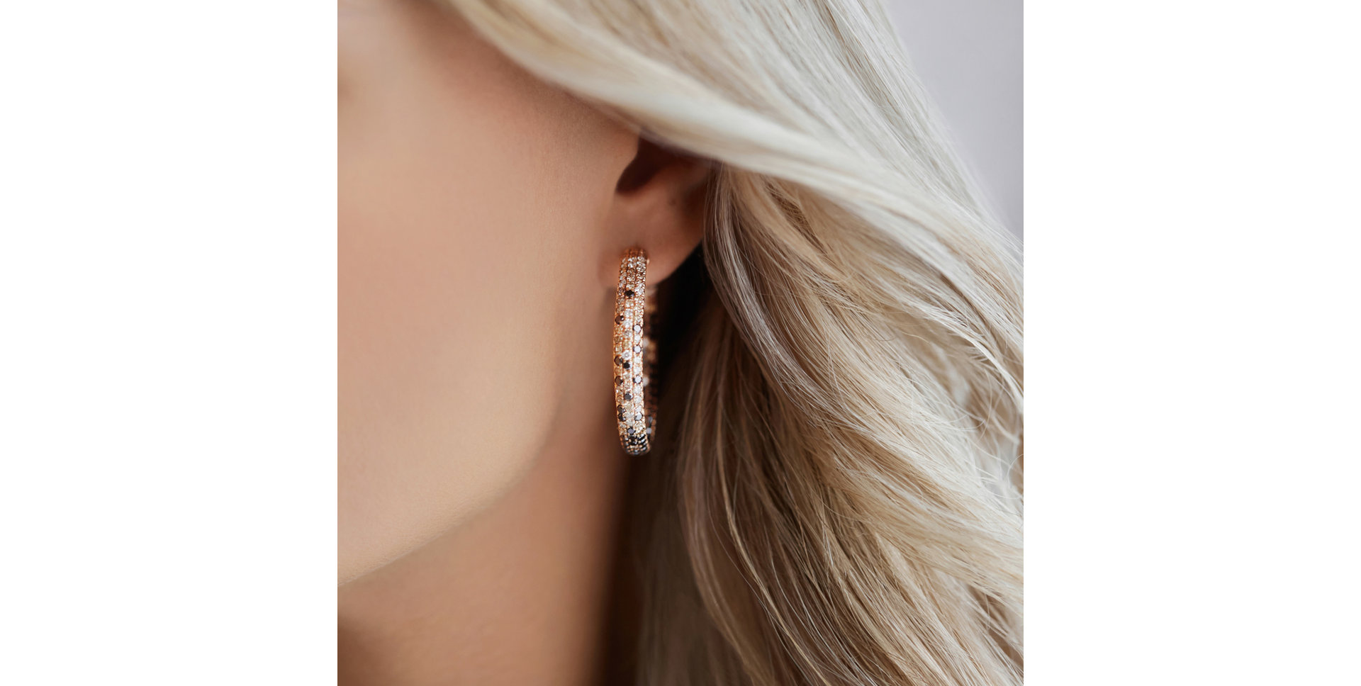 Náušnice s bílými, hnědými a černými diamanty Eclipse