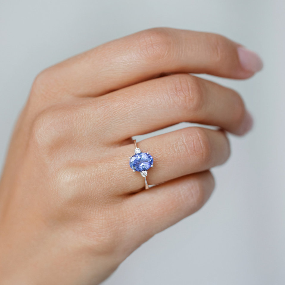 Prsten s diamanty a tanzanitem Villain of Midnight