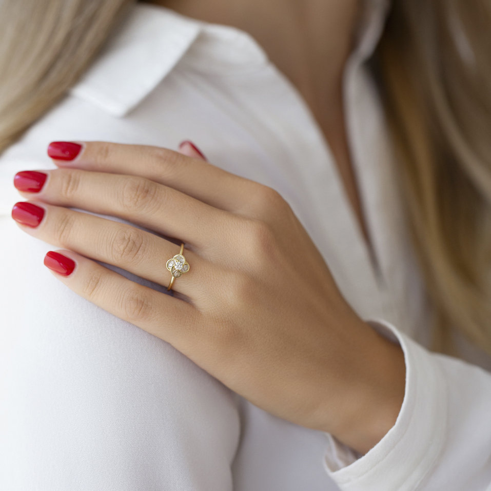 Prsten s diamanty Sparkling Blossom