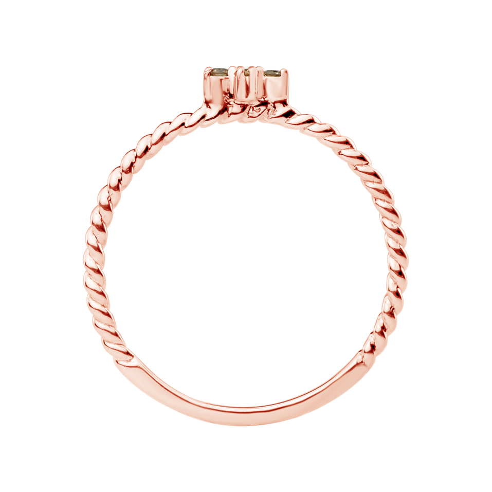 Prsten s hnědými diamanty Cross