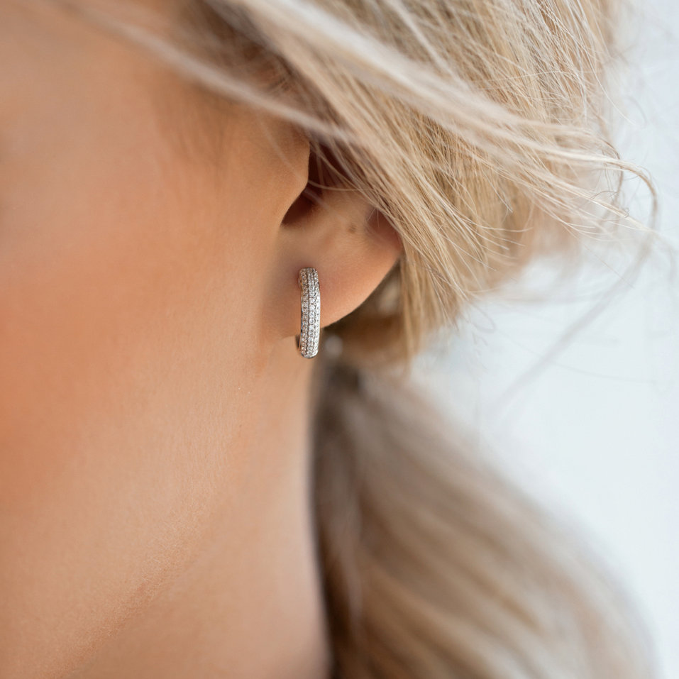 Náušnice s hnědými diamanty Eternity Melody