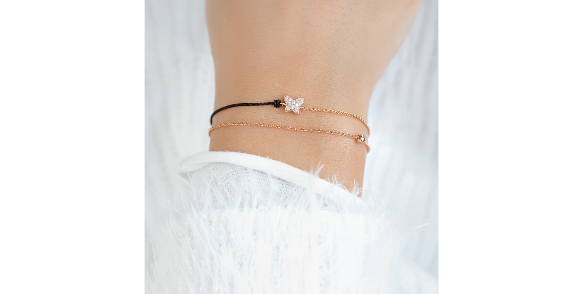 Diamantový náramek se šňůrkou Paradise Message