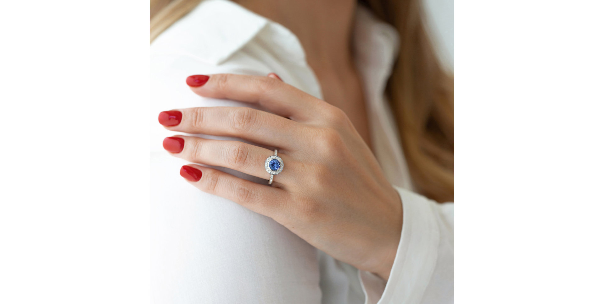 Prsten s tanzanitem a diamanty Space Opium