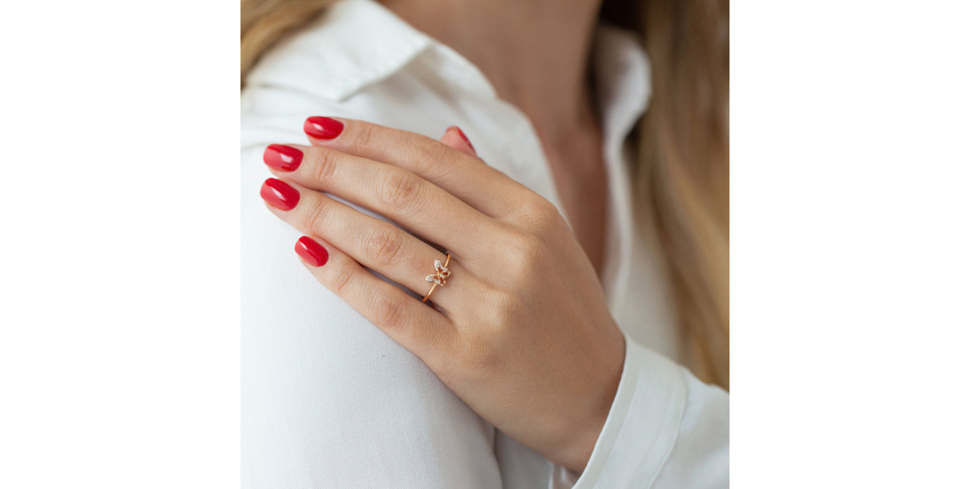 Prsten s diamanty Lonely Butterfly