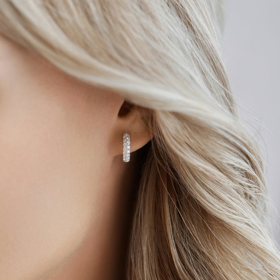 Náušnice s bílými, hnědými a černými diamanty Inferno Dream