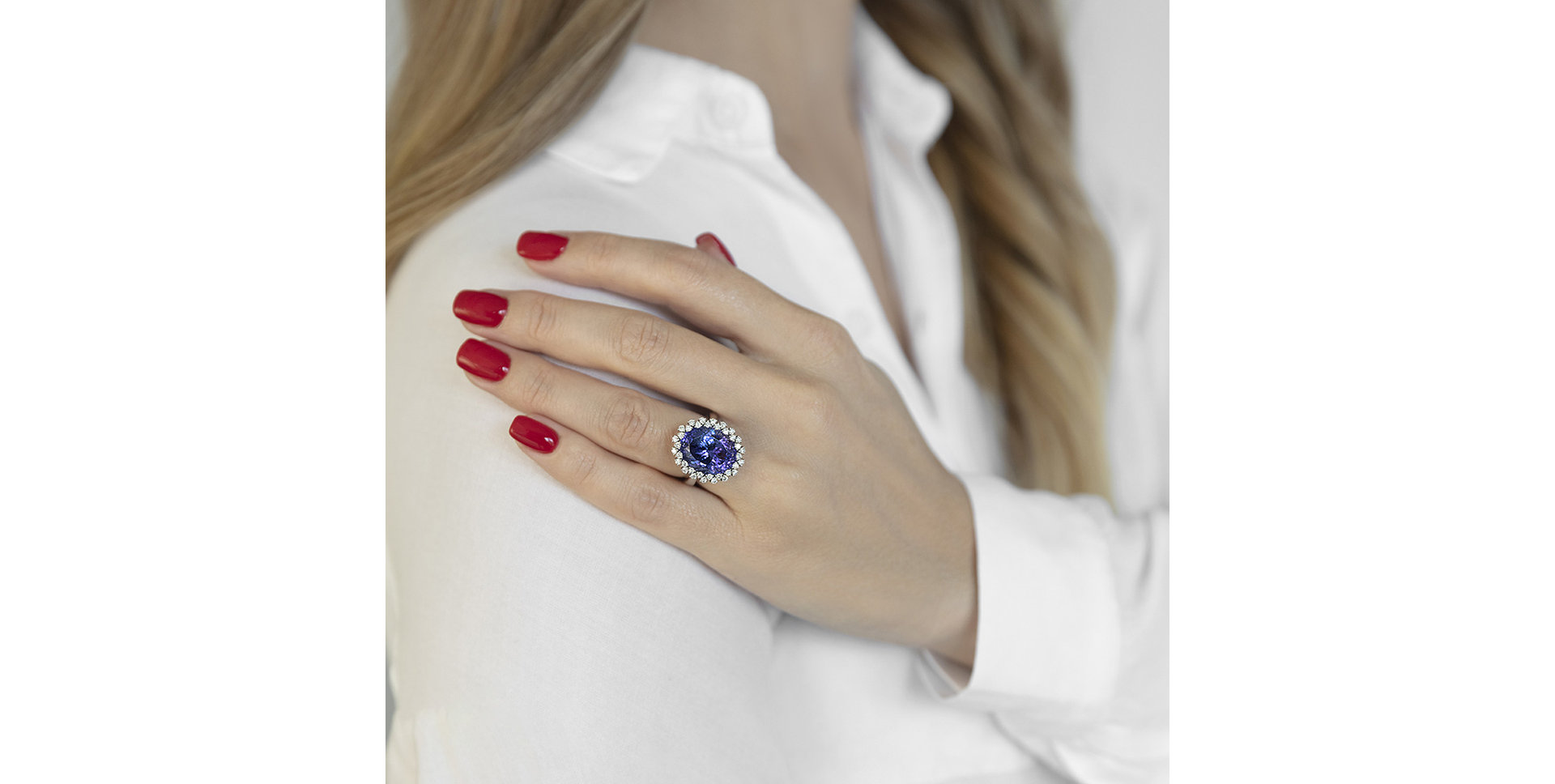 Prsten s tanzanitem a diamanty Eternal Sky