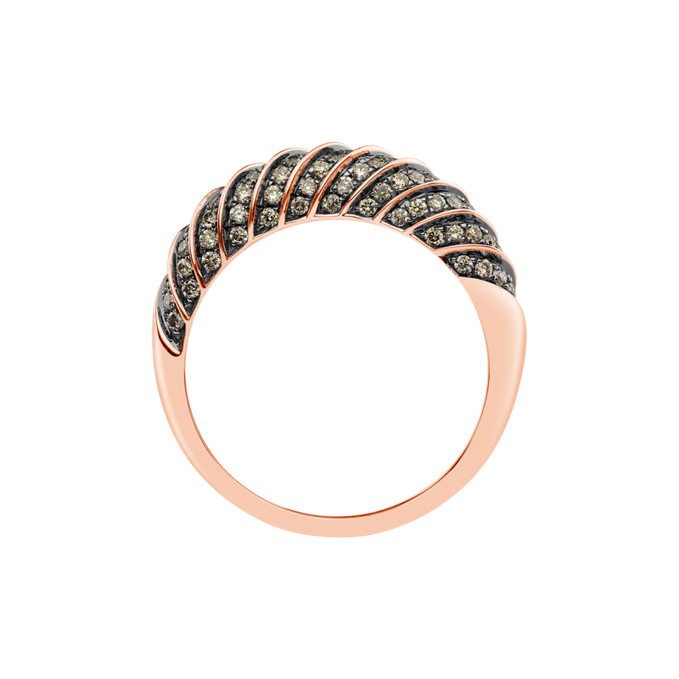 Prsten s hnědými diamanty Precious Touch