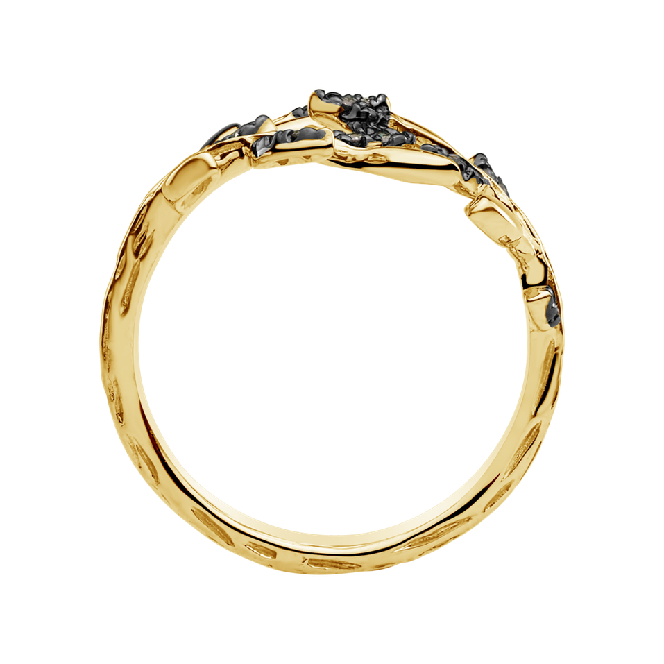 Prsten s hnědými diamanty Heavenly Leaves