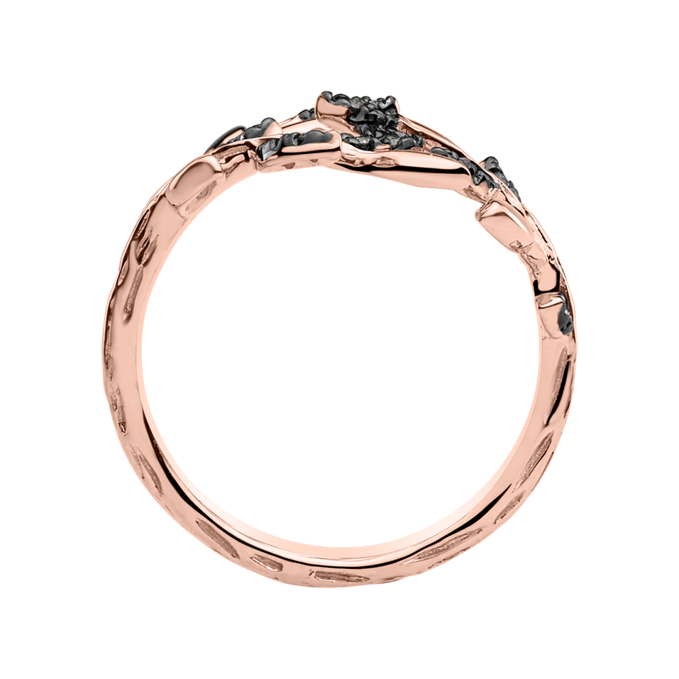 Prsten s hnědými diamanty Heavenly Leaves