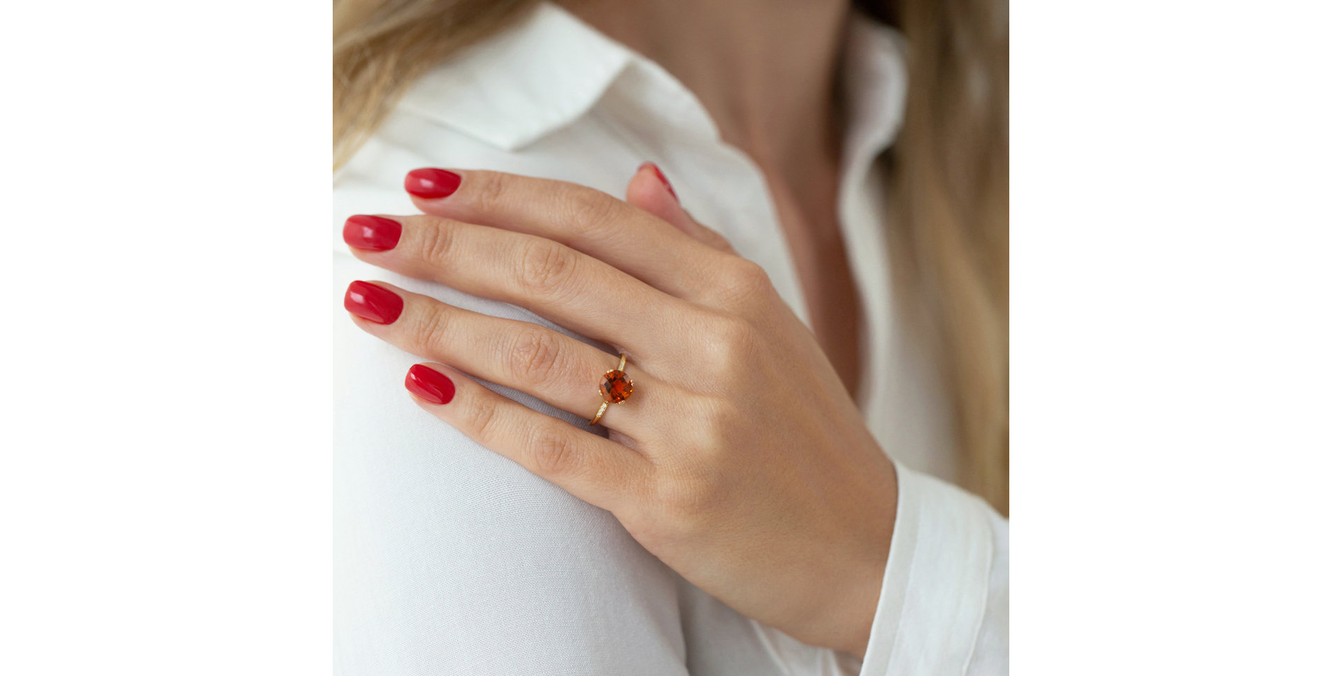 Prsten s citrínem a diamanty Hartford