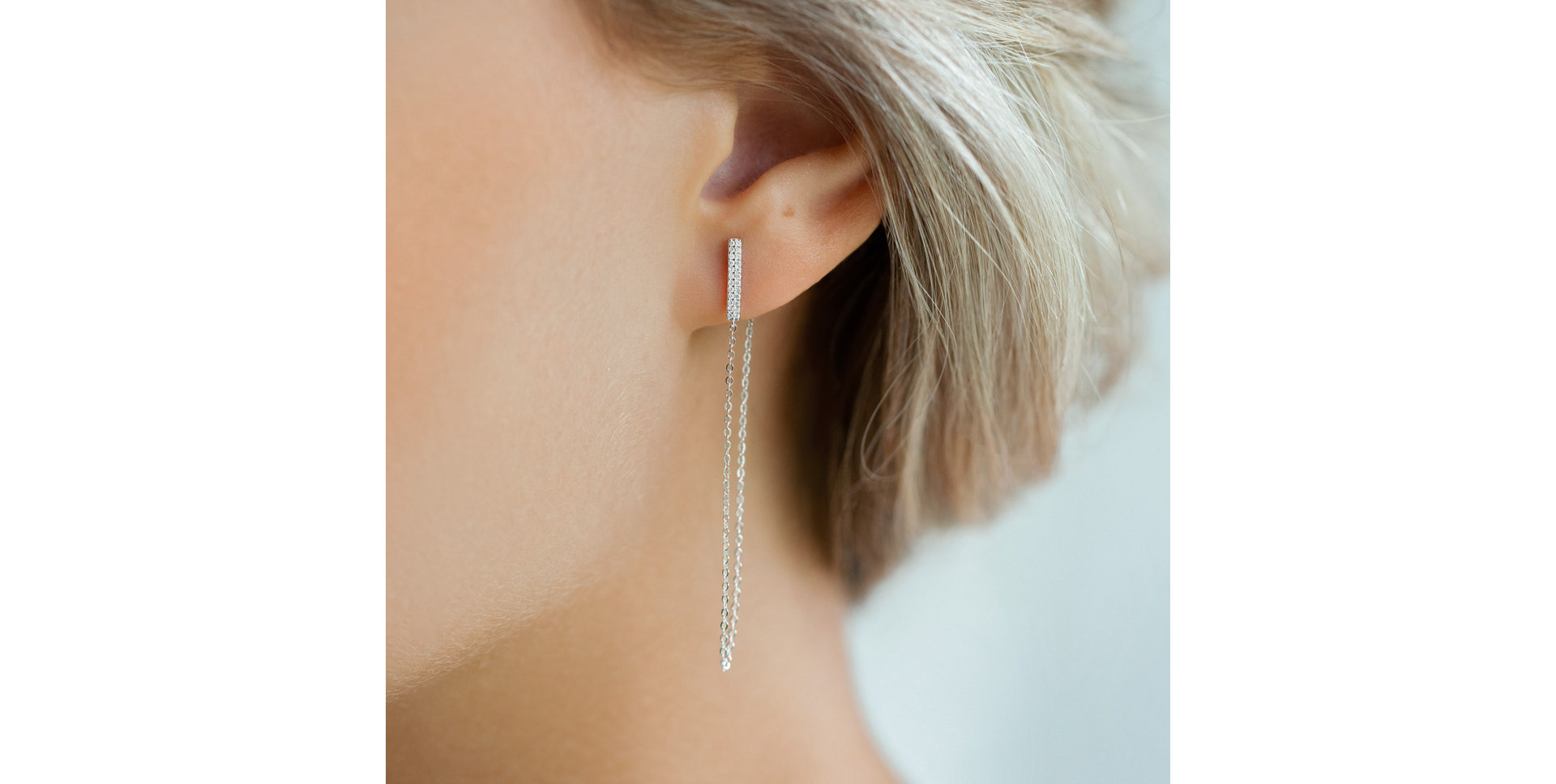 Náušnice s diamanty Falling Rain