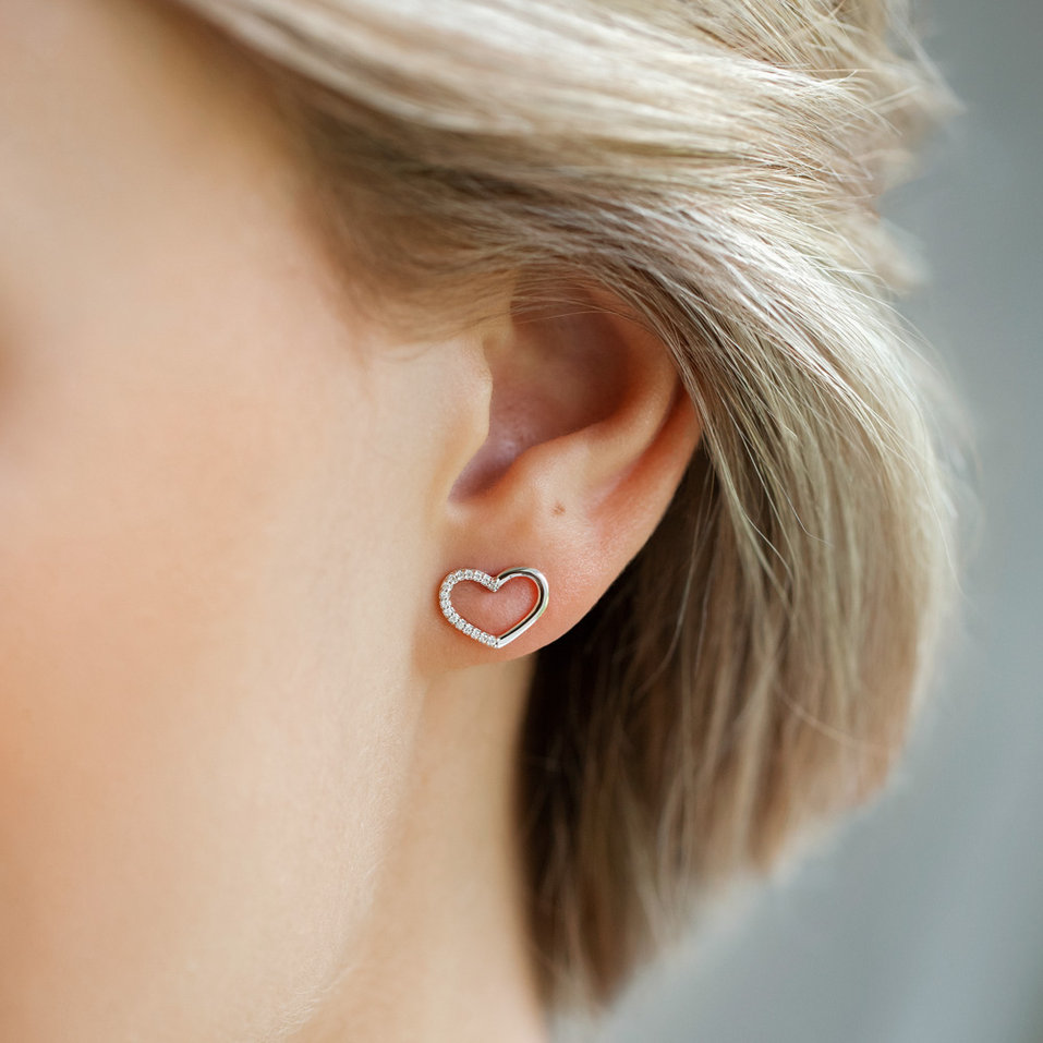 Náušnice s diamanty Sparkling Heart
