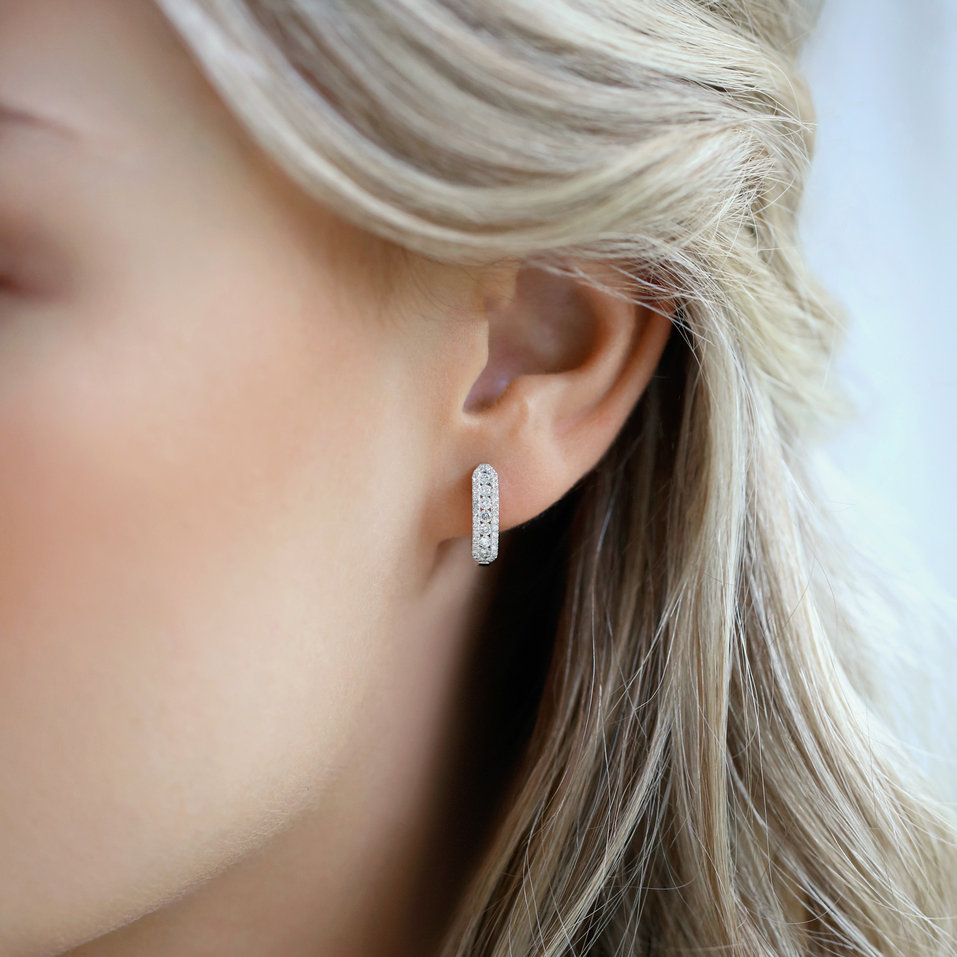 Náušnice se smaragdem a diamanty Midnight Dream