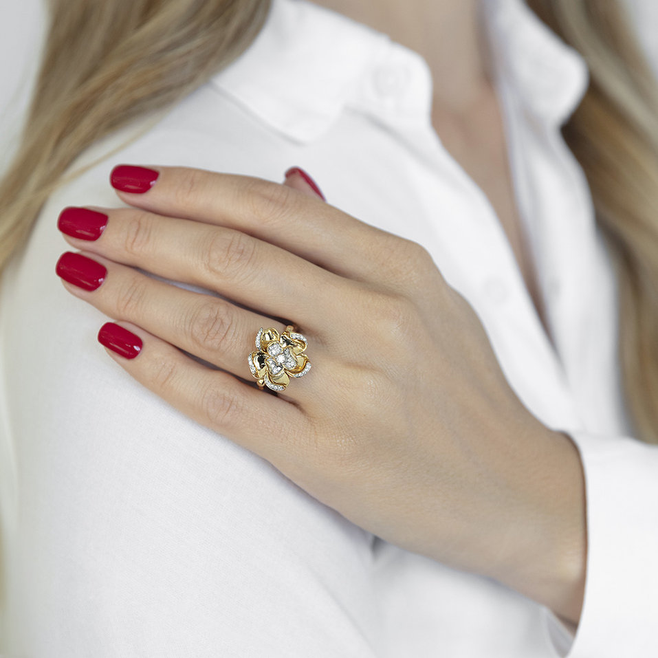 Prsten s diamanty Cherry Brandy