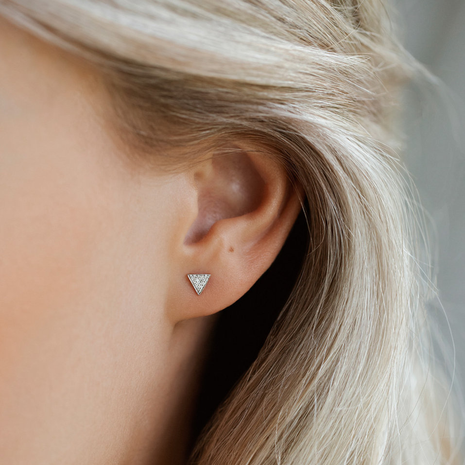 Náušnice s diamanty Glossy Triangle