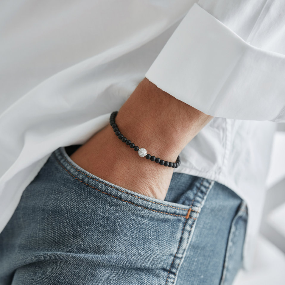 Náramek s diamanty a acháty Armel