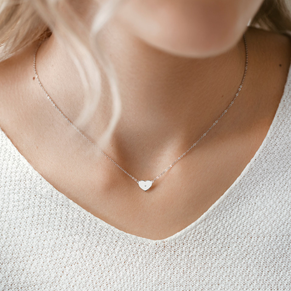 Náhrdelník s diamantem Lovely Heart