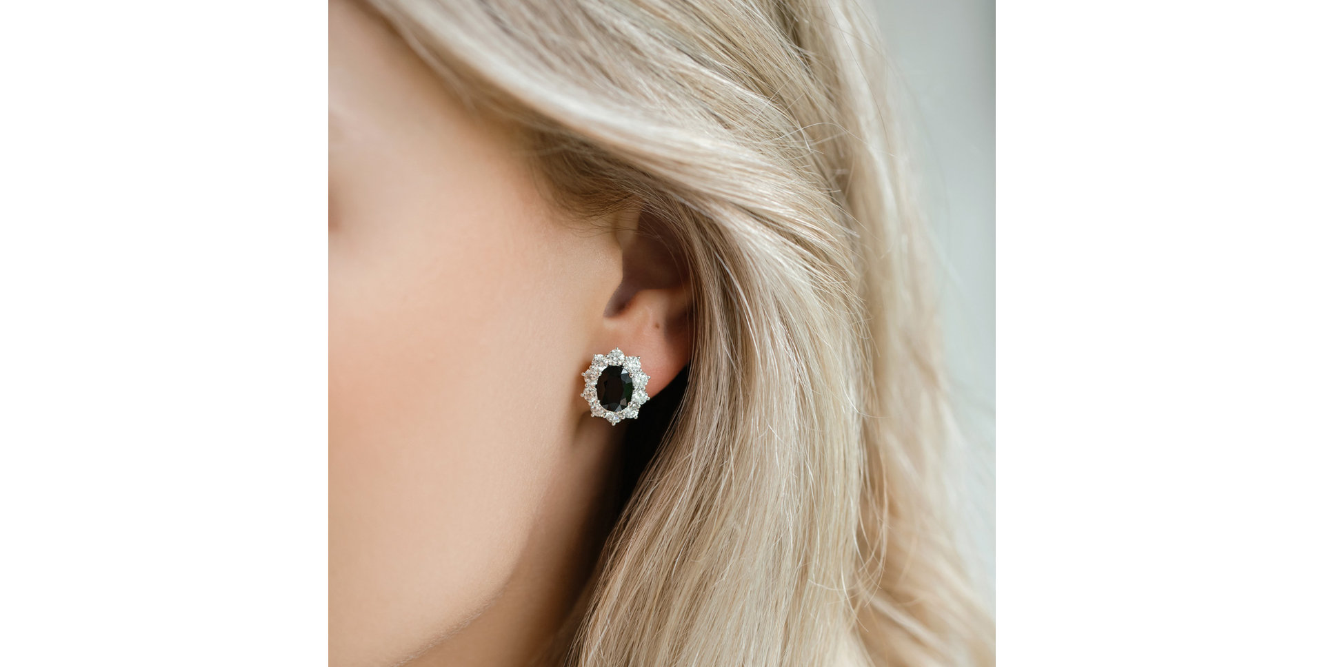 Náušnice s safírem a diamanty Moon Witchery