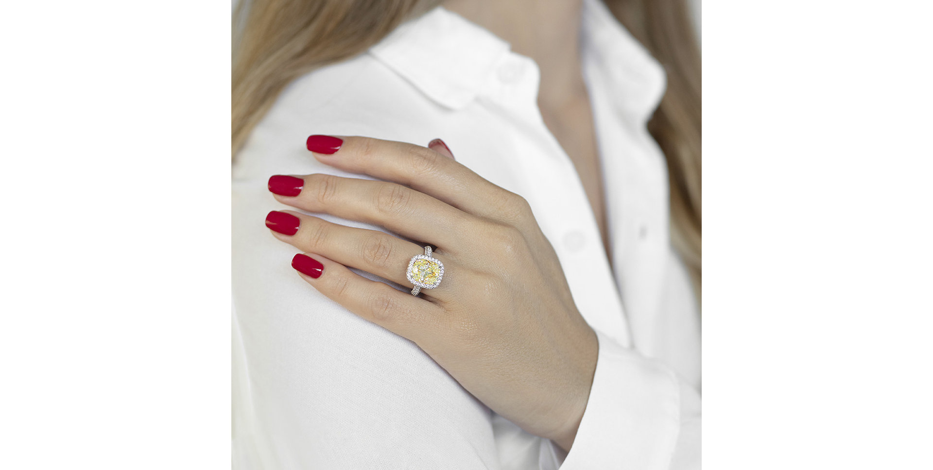 Prsten s bílými a žlutými diamanty Alchemy Gem