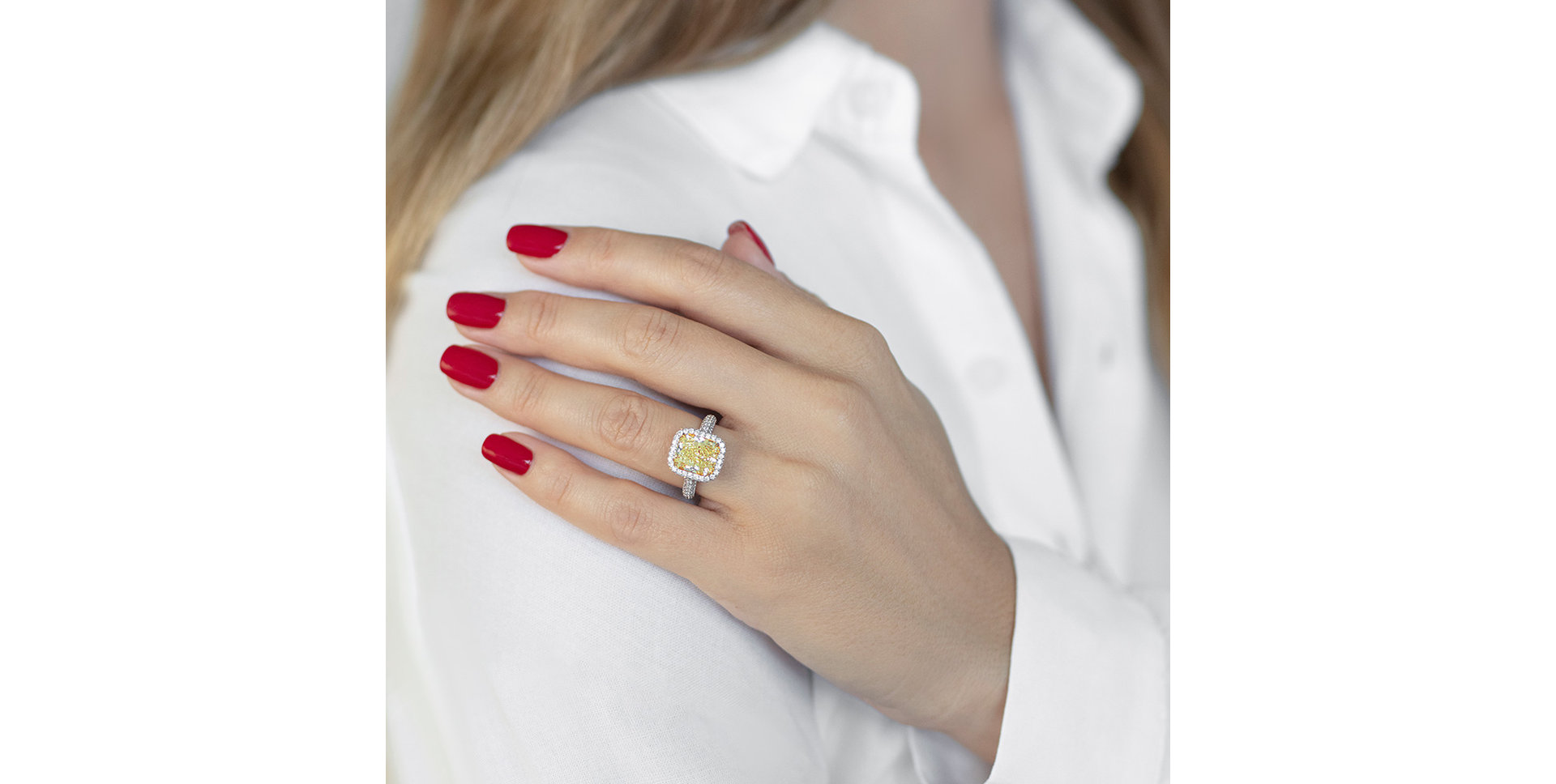 Prsten s bílými a žlutými diamanty Alchemy Gem