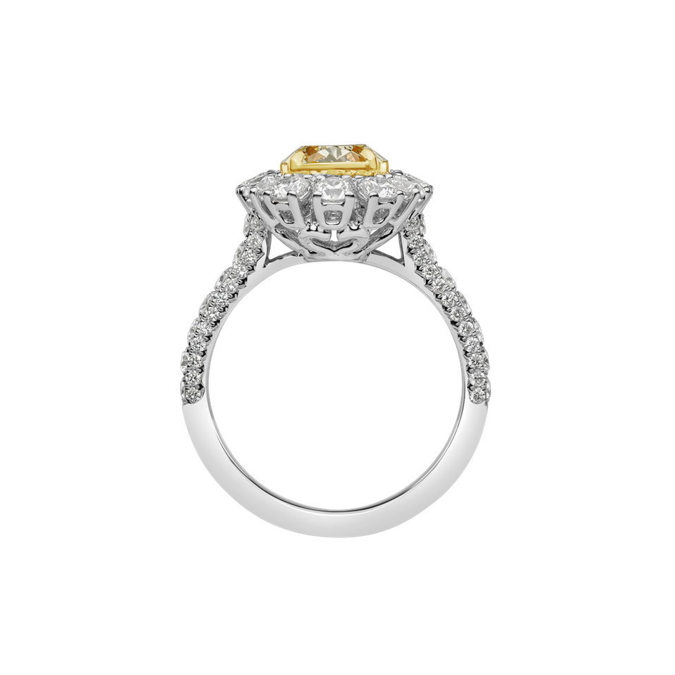 Prsten s žlutým diamantem a bílými diamanty Bright Sunrise