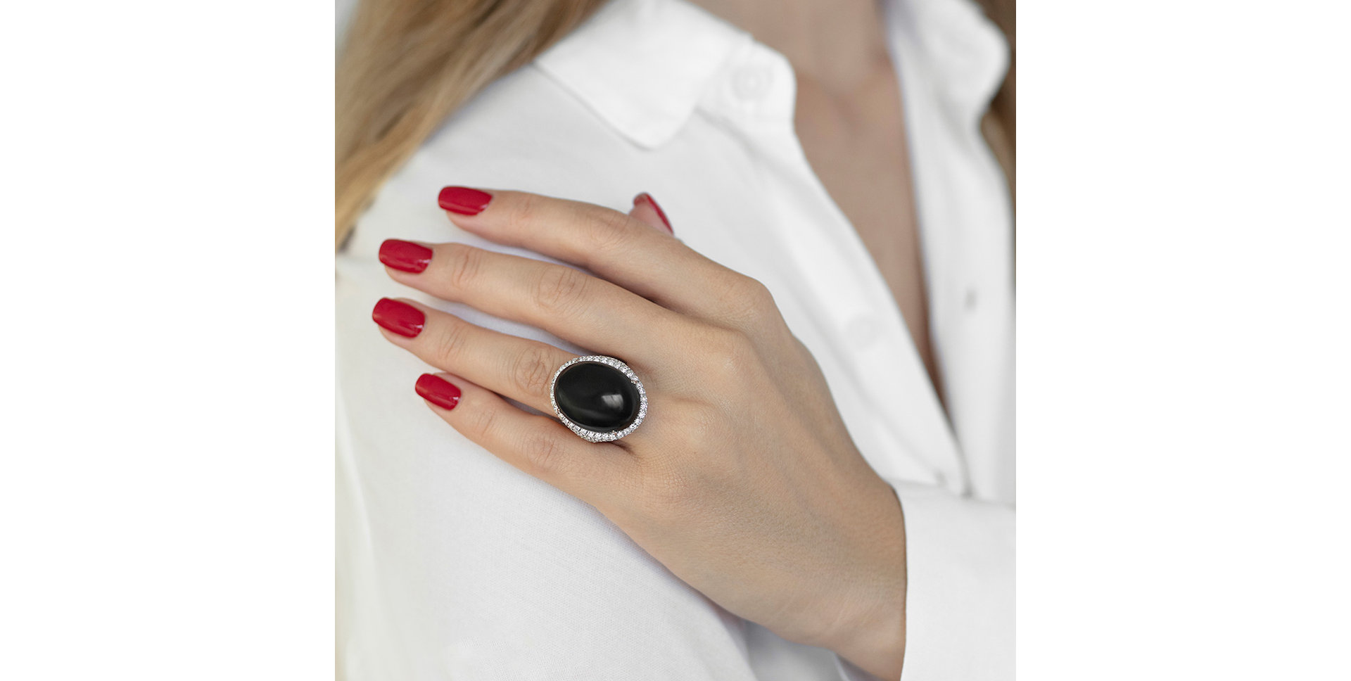 Prsten s topazem a diamanty Inferno Symphony